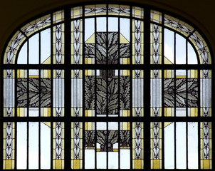 Leinwandbilder Buntglas Bleiglasfenster aus Limoges Frankreich  © Philophoto
