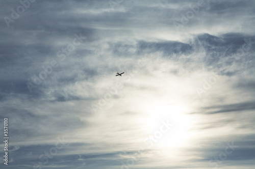 The easy single-motor plane on a background of the sky