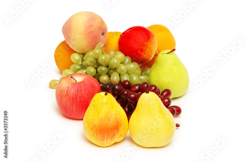 Various fruits isolated on the white background