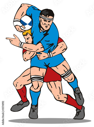 Rugby player tackled