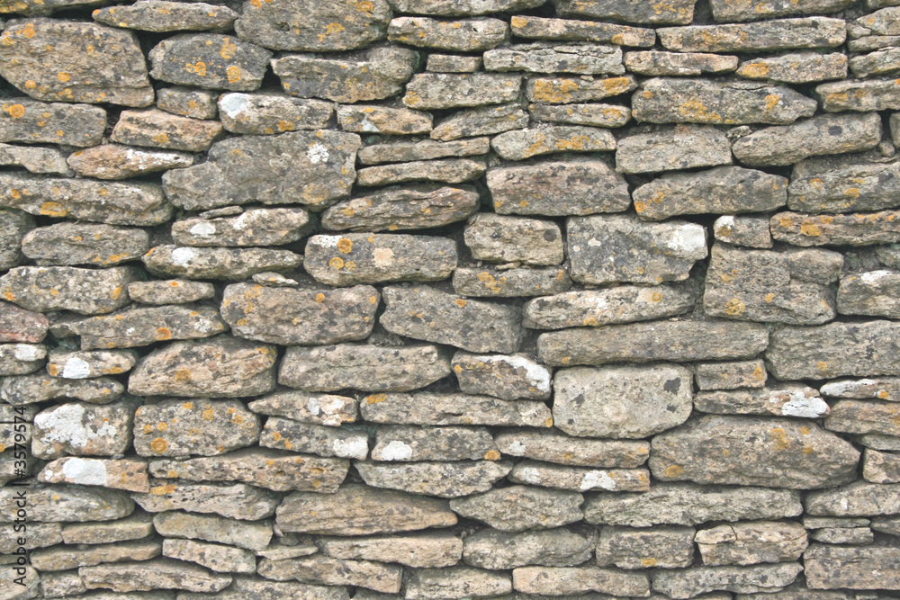 Dry stone wall close-up