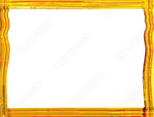 Decorative framework, some orange texture over white paper