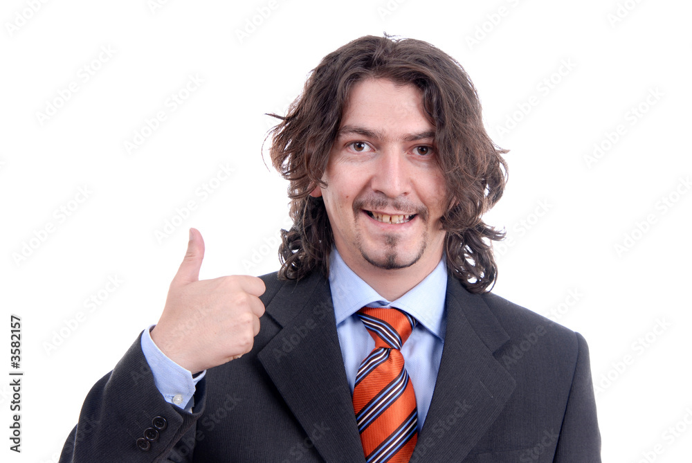 Young business man with his thumbs up Young business man with his thumbs up