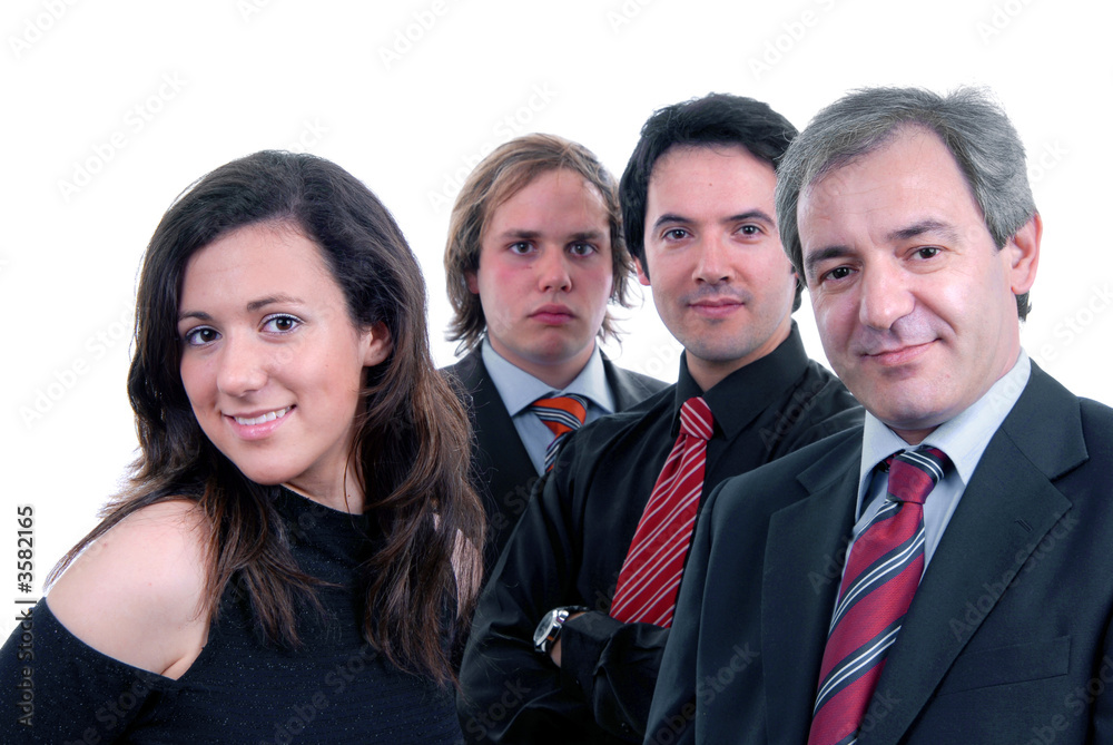 team isolated on white, focus on the two on the front team isolated on white, focus on the two on the front