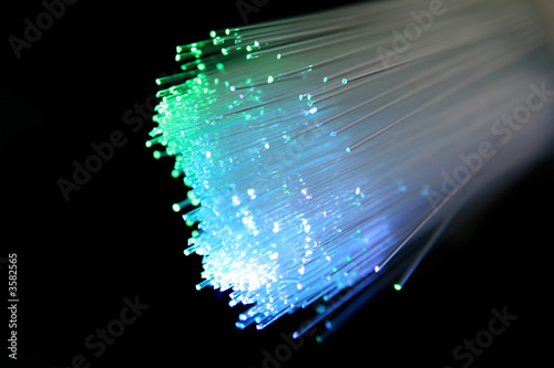 Fiber Optic Computer Cable on a black background.