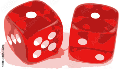 Illustration of a pair of dice shwing snake eyes