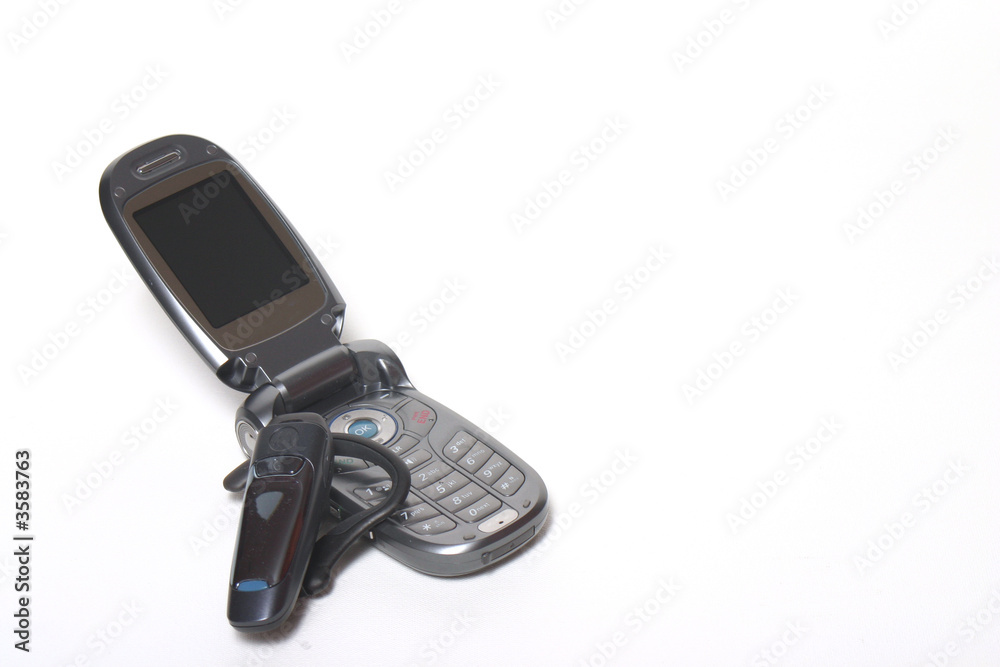 Cell phone with bluetooth headset Cell phone with bluetooth headset