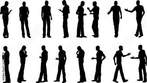 16 Male Business Poses in vector Format