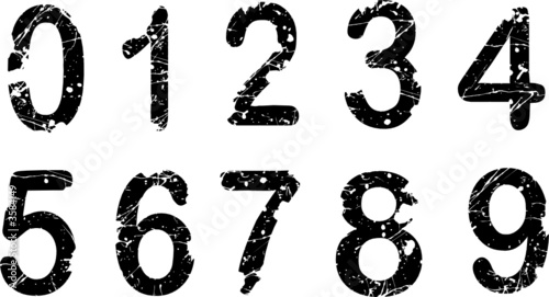 Acid Etched Numbers