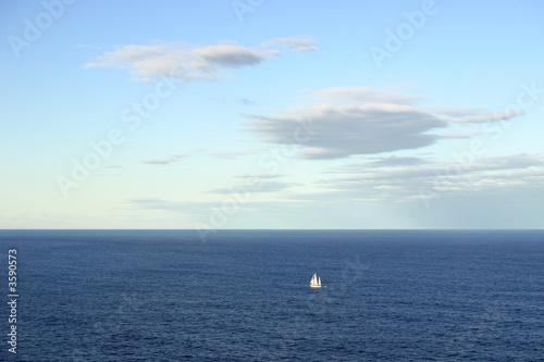 A single sailing ship on the pacific ocean © MartinKraft