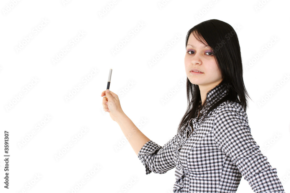 females business pencil isolated women office caucasian 