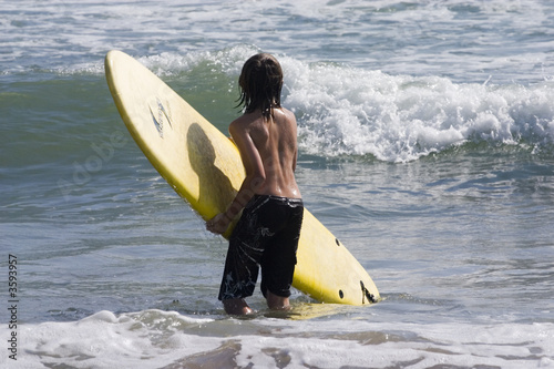 Photography Boy and his yellow surfboard 1