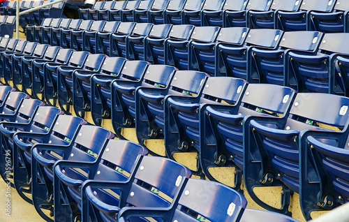 Rows of empty seats at a stadium