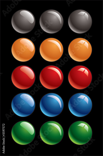 Empty colored glossy buttons