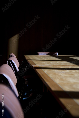 Darkened boardroom