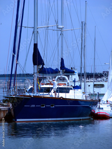 Big beautiful yacht with  captain photo