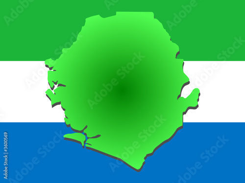 Wall Mural map of Sierre Leone