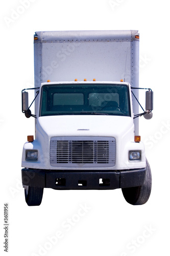 White Delivery Truck Front Isolated