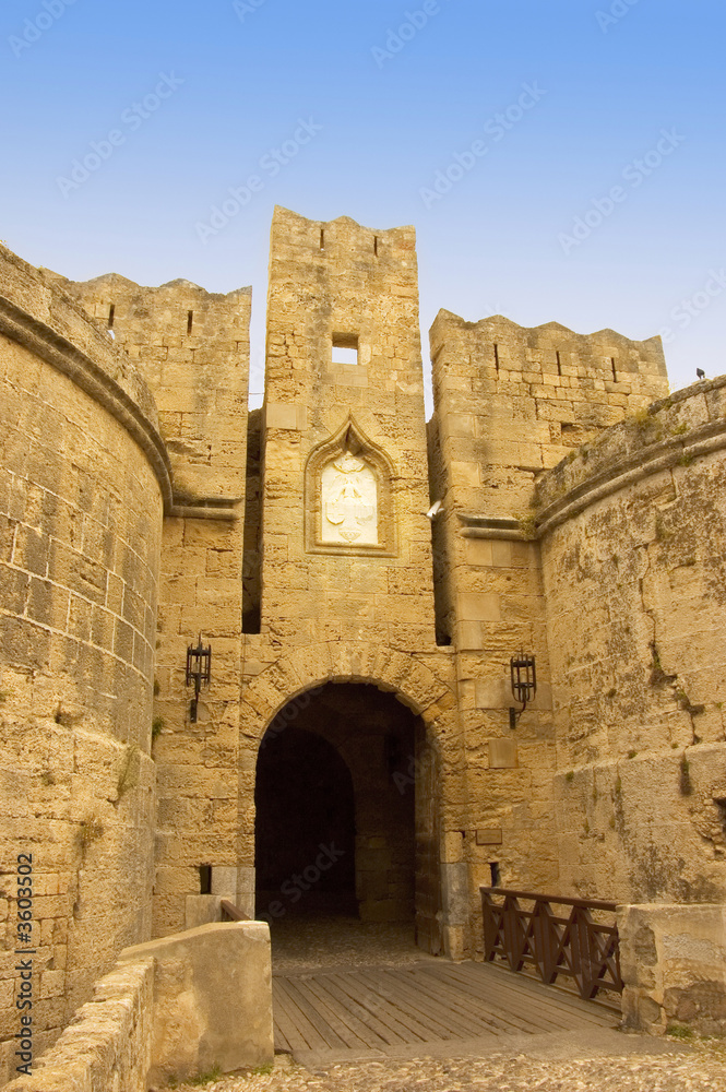 The Amboise Gate to the old town of  Rhodes Citadel , Greece