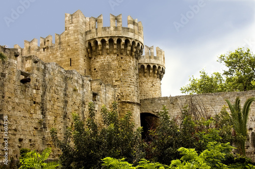 towers of Grandmaster's Palace in Rhodes Citadel, Greece