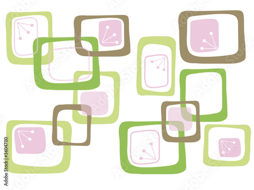 Green Brown Pink Retro Candy Squares