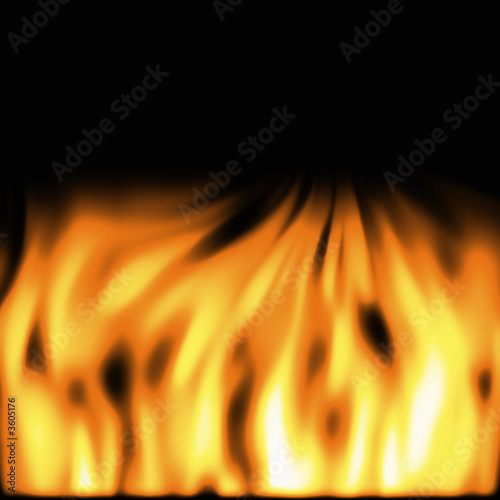 image of rendered orange flames on a black background