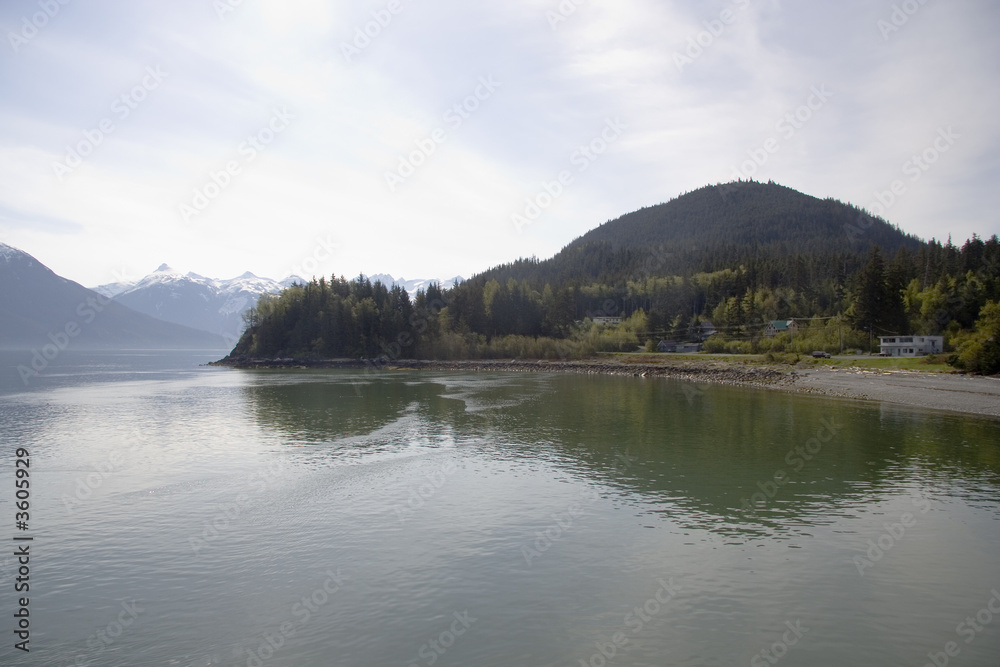 Snow capped mountains near Haines Alaska