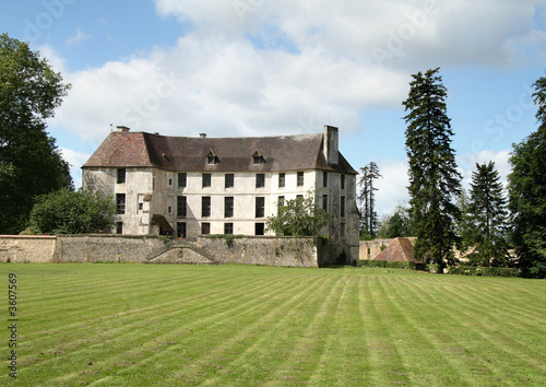 A Chateau in Normandy France with Park and Lawn to the front