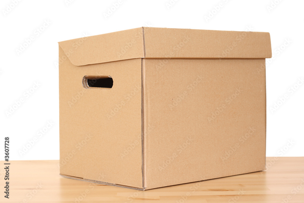 open box on the floor - isolated on white open box on the floor - isolated on white