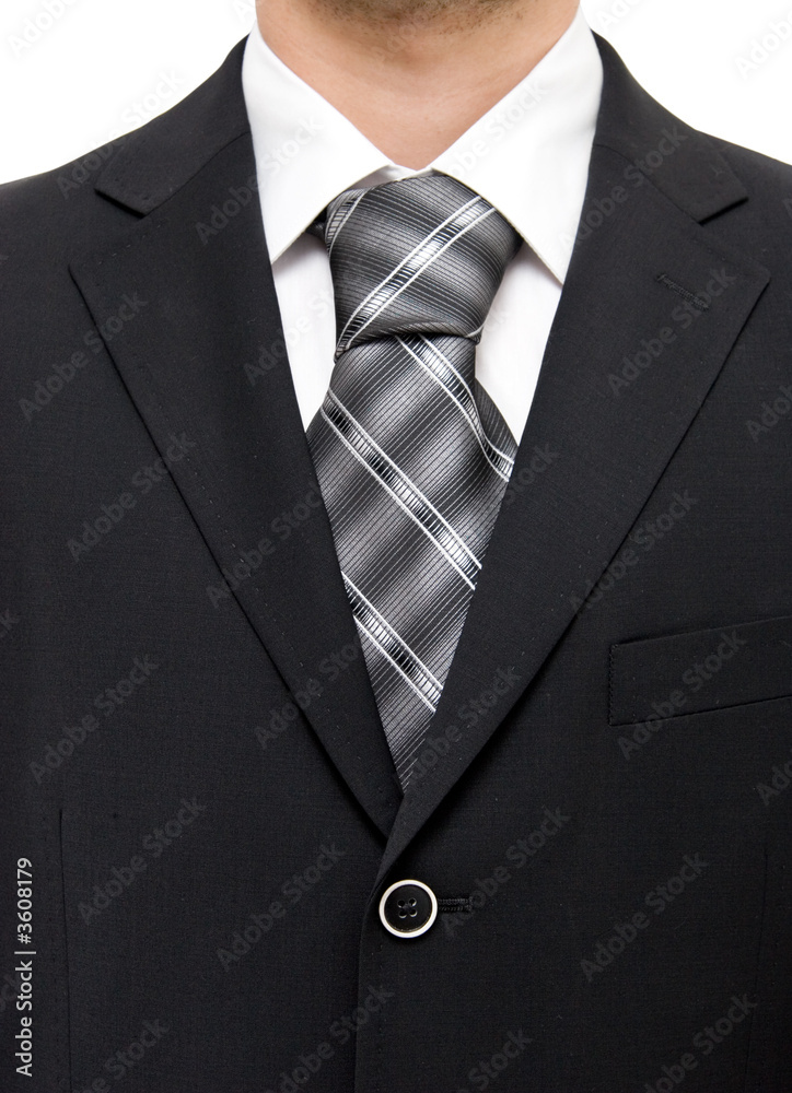 Businessman suit chest. On white. Businessman suit chest. On white.