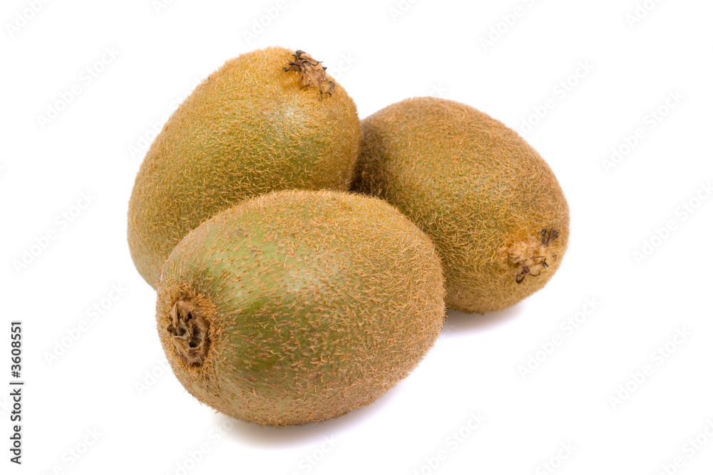 Three ripe delicious Kiwi fruits on white background Three ripe delicious Kiwi fruits on white background