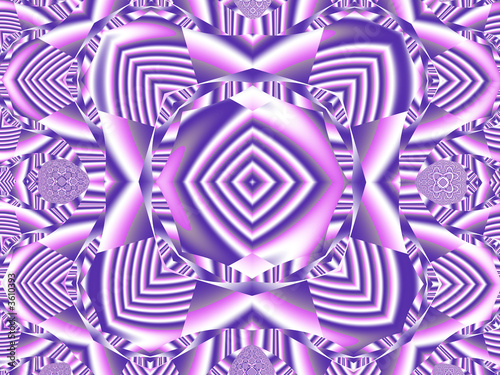 Purple futuristic background. Fractal and symmetric design. Neon lines and shapes. 