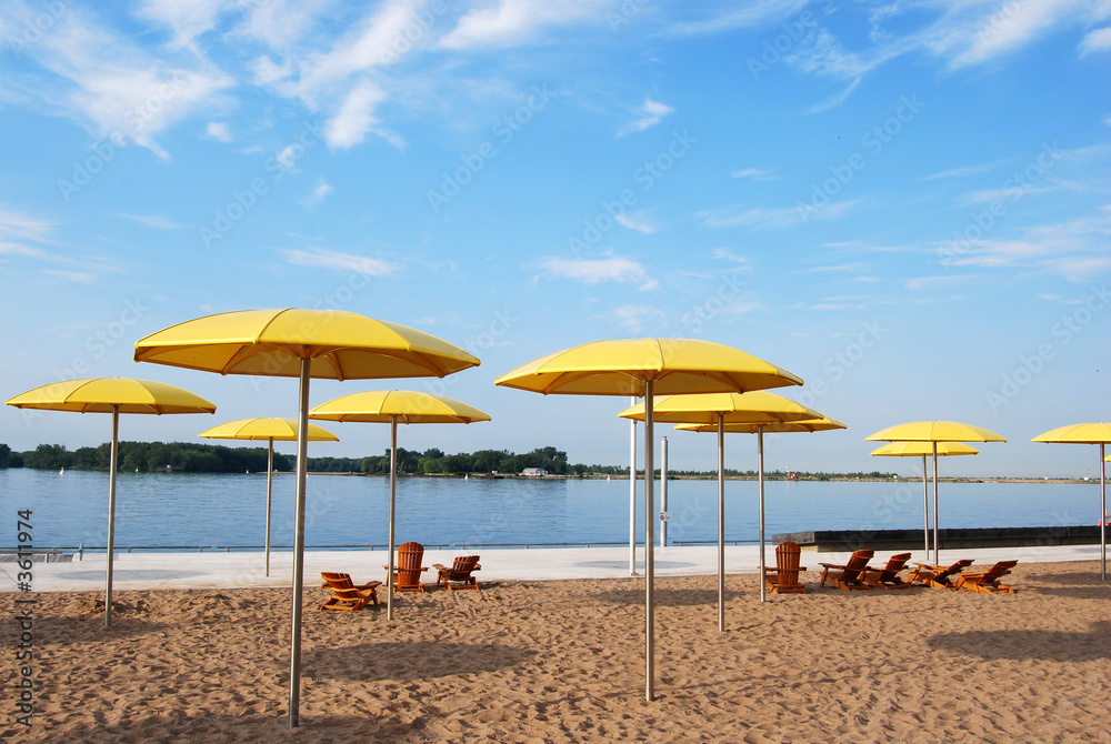 umbrealls and chairs at beach