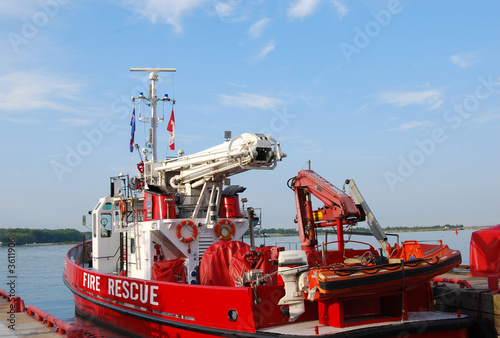 Fire and Rescue Boat in harbour photo