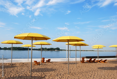 umbrealls and chairs at beach