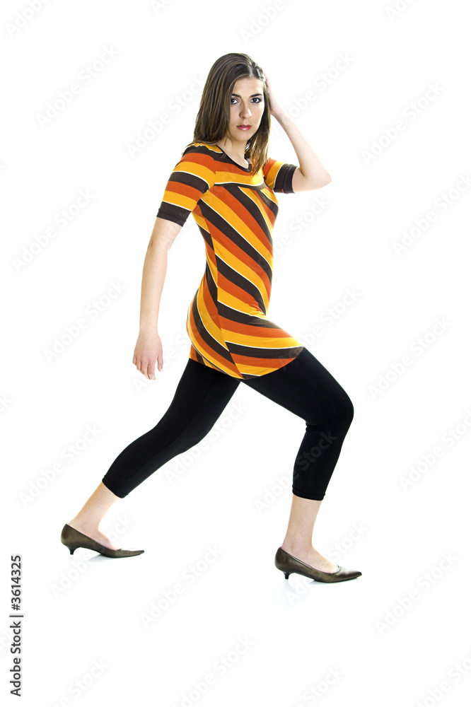 Beautiful young woman posing on white background Beautiful young woman posing on white background