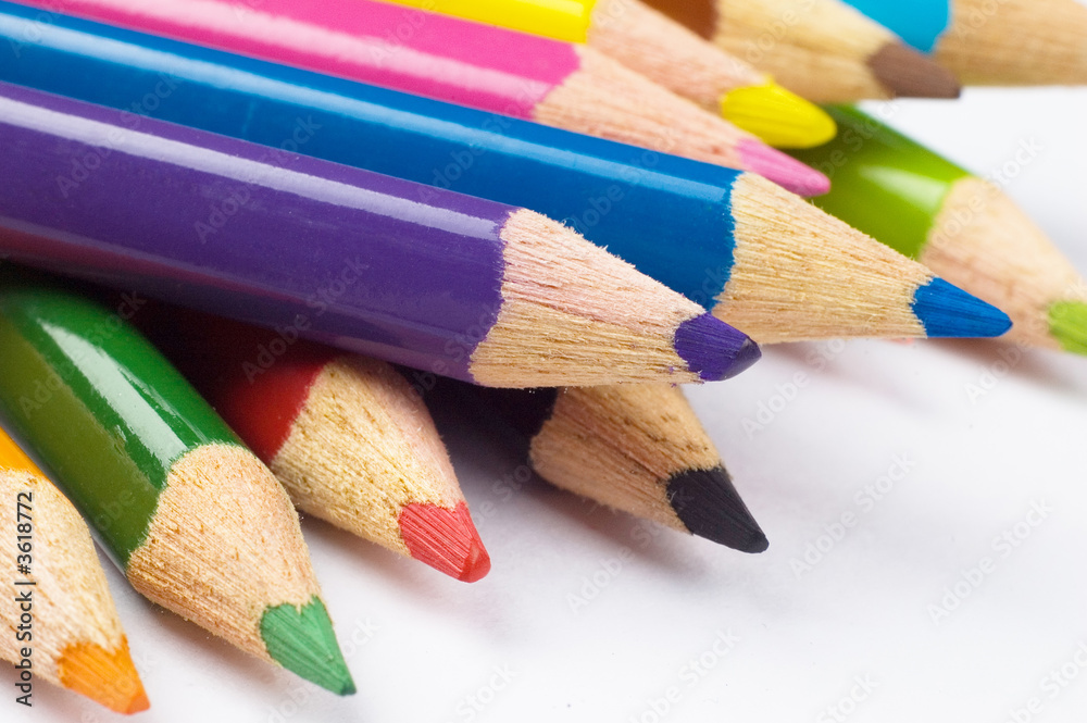 a bunch of color pencil with white background a bunch of color pencil with white background