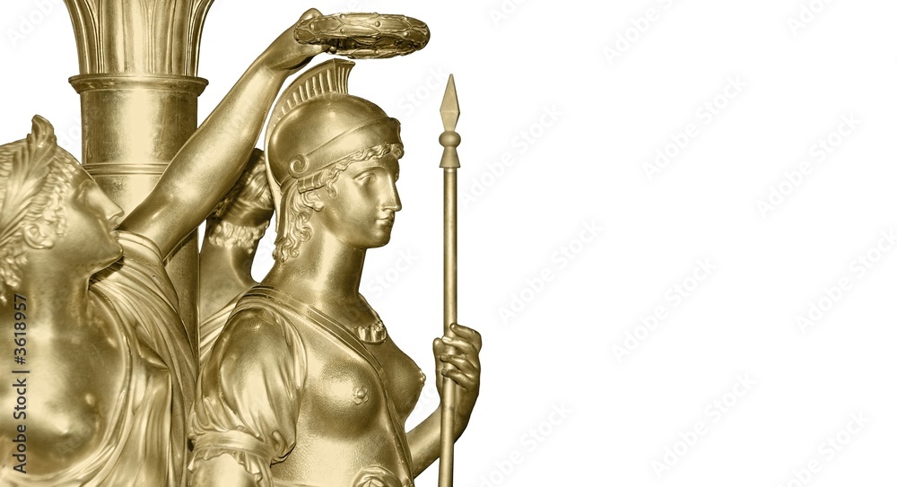 Obraz premium Antique soldiers of the woman isolated