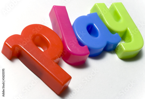 Play spelt in colourful lettering