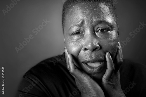 Powerful Portrait Of A Afro American Black Woman In Distress