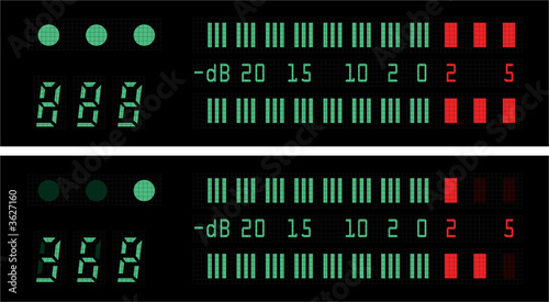 The indicator of the musical equipment.