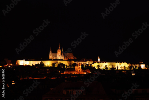 Prague castle in the night - residence of czech president