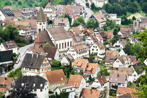 Traditional German village with typical German houses
