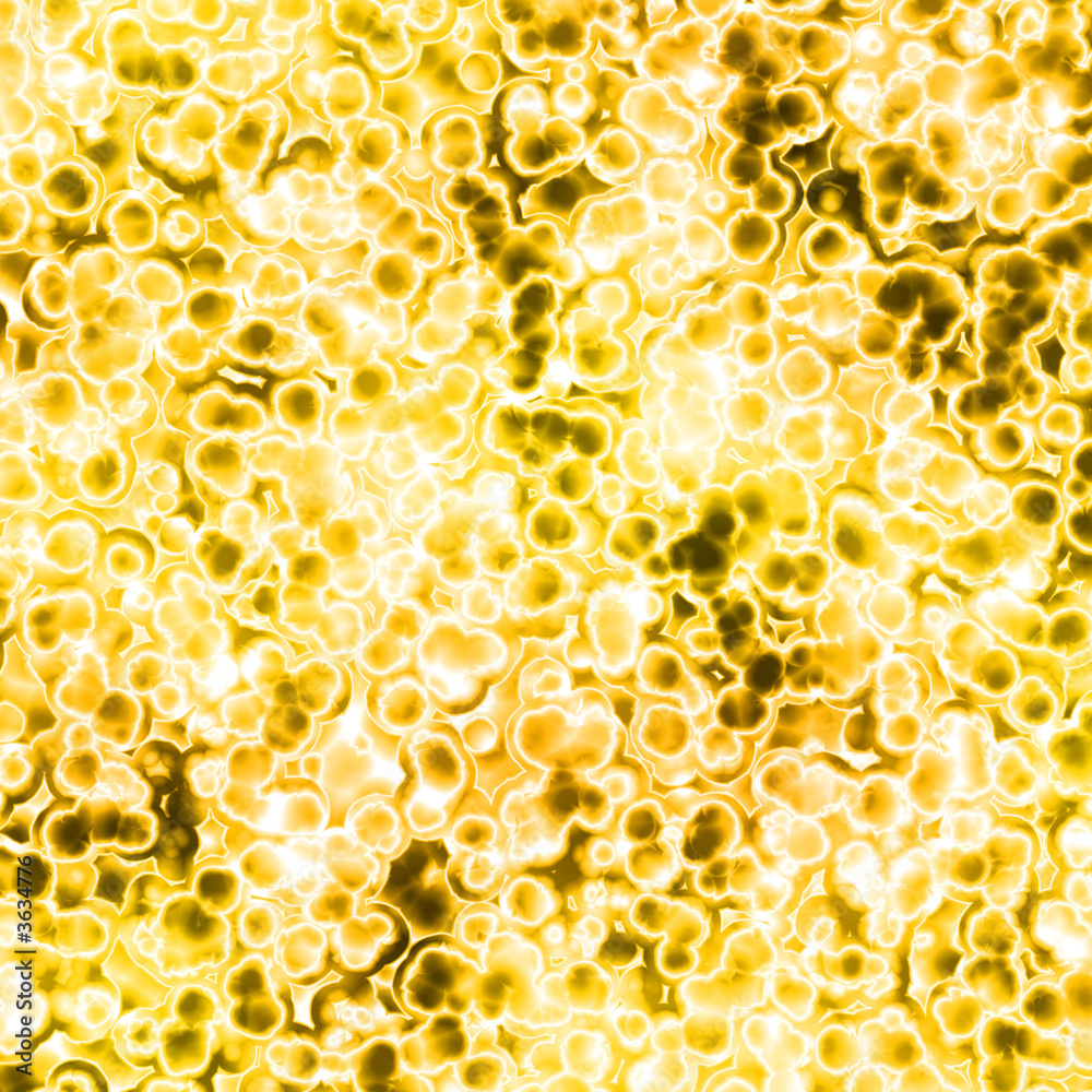 Rendering of Yellow electronic particles in magnetic field