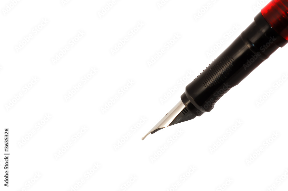 Close-up of a fountain pen isolated over a white background Close-up of a fountain pen isolated over a white background