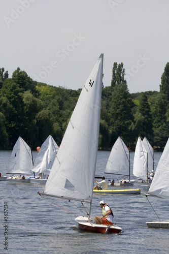 Yacht race on a lake in the week-end