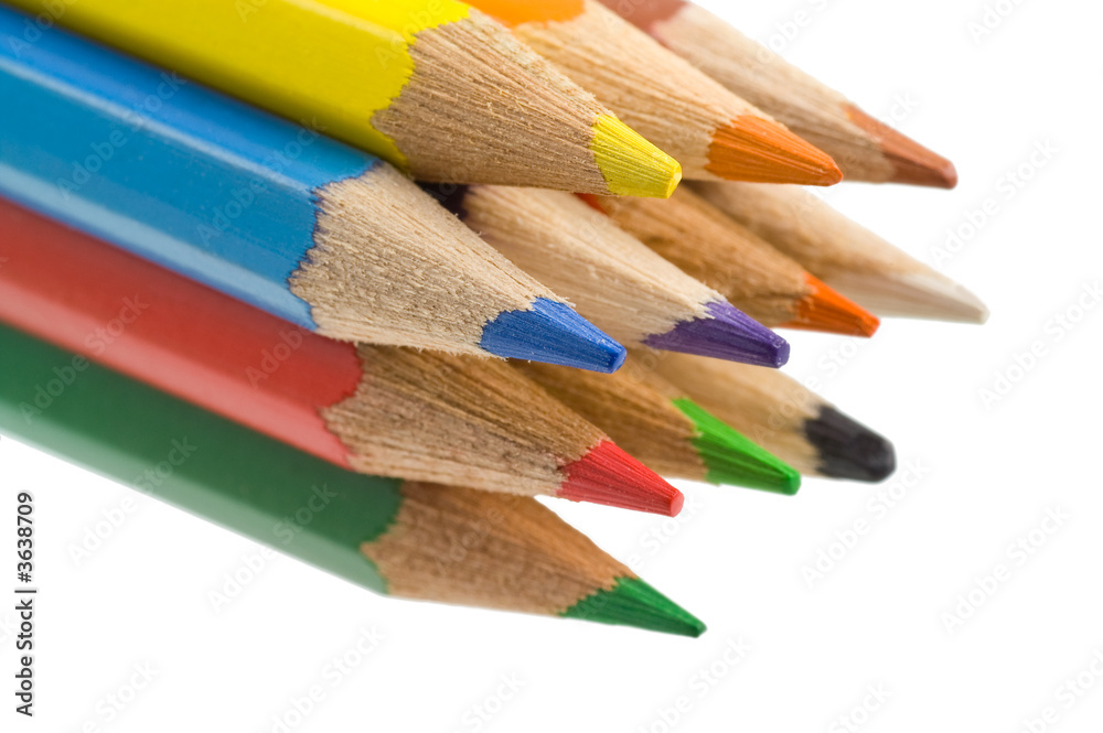 color crayons isolated over white background color crayons isolated over white background