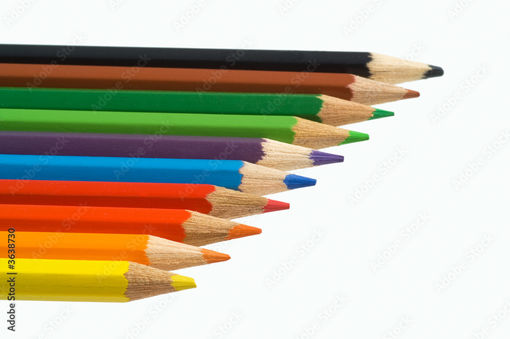 color crayons isolated over white background color crayons isolated over white background