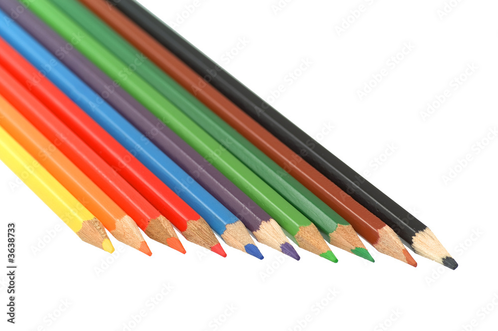 Fototapeta premium color crayons isolated over white background