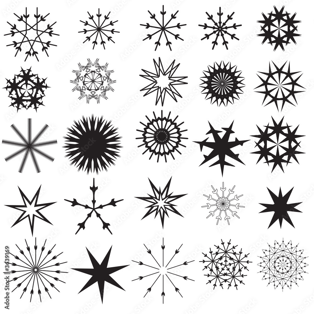 lot of vector snow elements for your winter designs